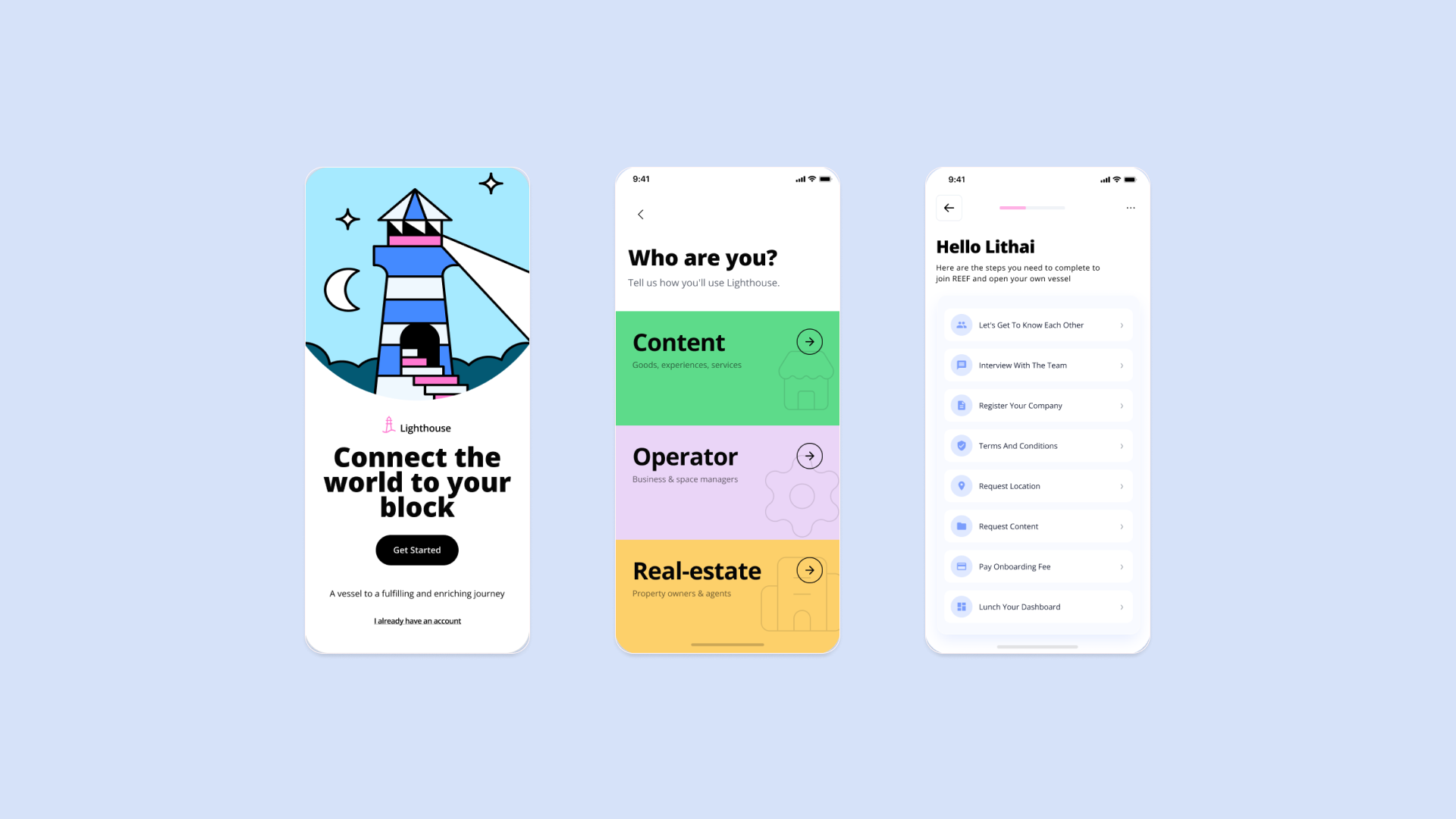Role picker screen