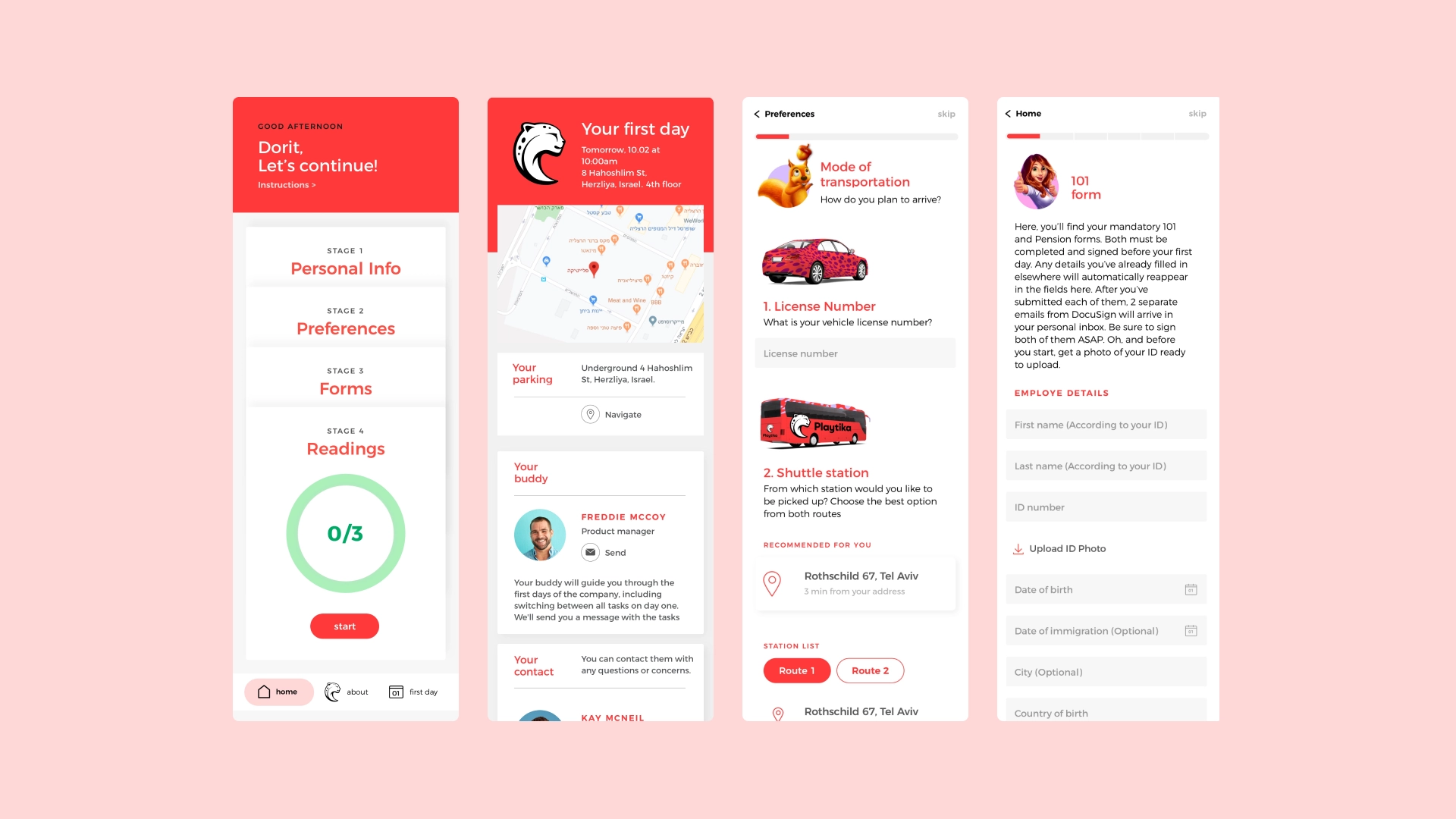 Playtika employee onboarding app